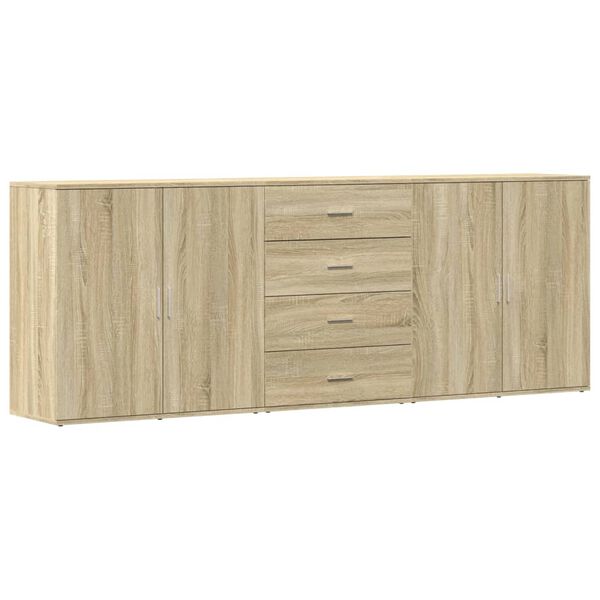 vidaXL Komode 3 kom boja hrasta sonome od konstruiranog drva