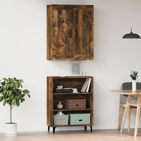 vidaXL Visoka komoda dimljeni hrast konstruiranog drva