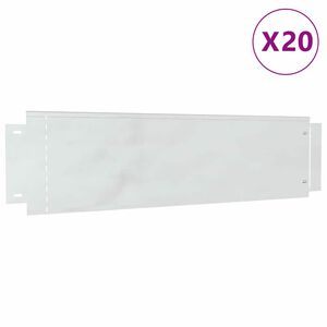 vidaXL Rubnjaci za travnjak 20 pcs Srebrno 100 x 25 x 0,07 cm