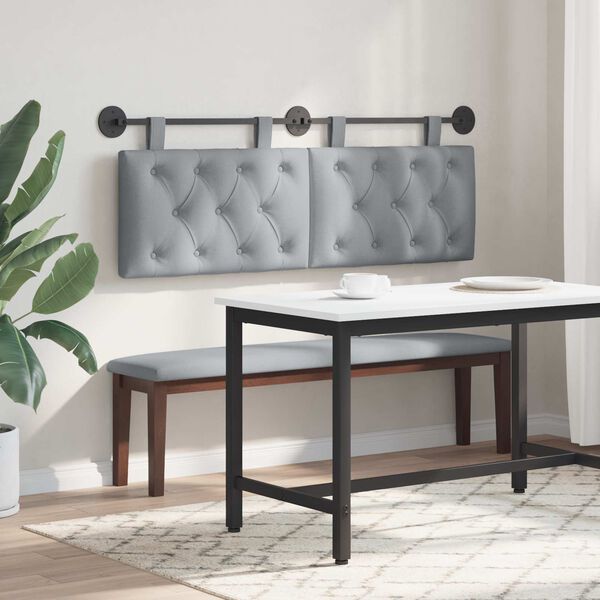vidaXL Držeće uzglavlje Zidne Svijetlo siva 150 x 55 x 7 cm tkanina