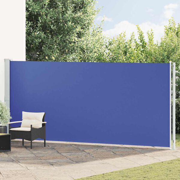 vidaXL Uvlačiva bočna tenda za terasu 180 x 600 cm plava