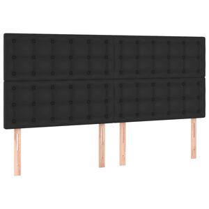 vidaXL Uzglavlje Crno 160x5x118/128 cm Imitacija kože