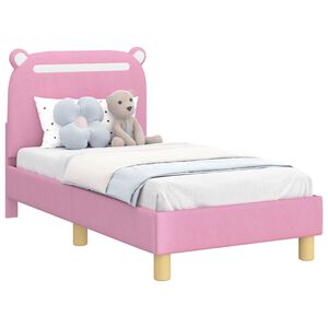 vidaXL Okvir kreveta za malu djecu s naslonom Ružičasta 70 x 140 cm