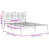 vidaXL Metalni okvir za krevet s uzglavljem crni 140x190 cm