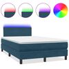vidaXL Krevet s oprugama i madracem LED tamnoplavi 120x210 cm bar&scaron;unasti