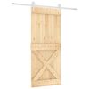 vidaXL Klizna vrata Prirodna i bijela 90 x 210 cm Čvrsta borovina