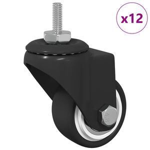 vidaXL Dizalni kotač 12 kom. Crna 40,4 x 40,4 x 19,7 mm