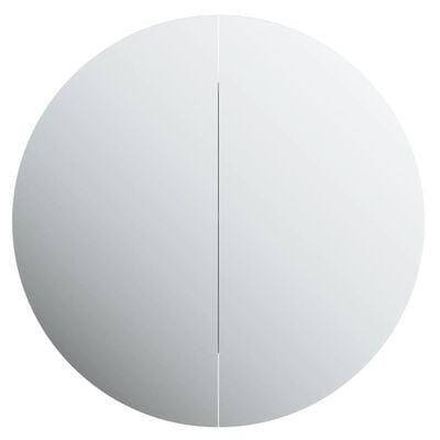vidaXL Kupaonski ormarić s okruglim ogledalom LED bijeli 54x54x17,5 cm