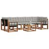 vidaXL Set vanjskih sofa s jastukom 8 pcs Prirodna i svijetlo siva