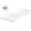 vidaXL Madraci od pjene 2 kom bijeli 80 x 200 cm 7 zona tvrdoća 20 ILD