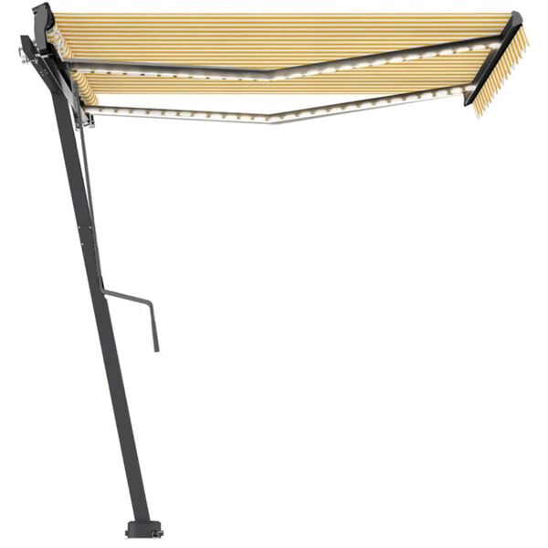 vidaXL Samostojeća automatska tenda 350 x 250 cm žuto-bijela