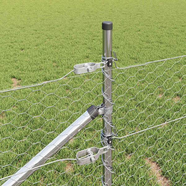 vidaXL Stup za ogradu Srebrno 10 x 0,8 m (36 mm mreža) Čelik