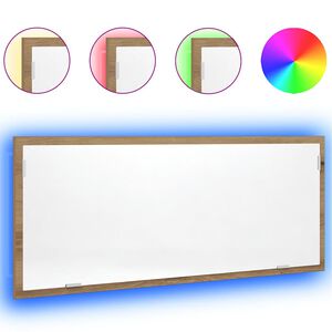 vidaXL LED kupaonsko ogledalo Artisan hrast 100x8,5x37 cm