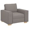vidaXL Sofa 3 pcs Sivo-smeđa Platnasta tkanina