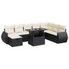 vidaXL 9-dijelni set vrtnih sofa s jastucima crni od poliratana