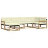 vidaXL Set vanjskih sofa s jastukom 6 pcs Bijela i krem