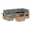 vidaXL 7-dijelni set vrtnih sofa od poliratana s jastucima bež
