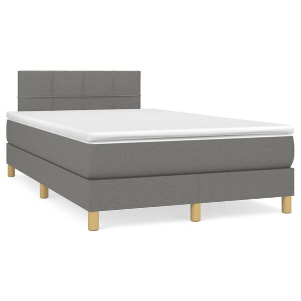 vidaXL Krevet box spring s madracem tamnosivi 120 x 190 cm tkanina