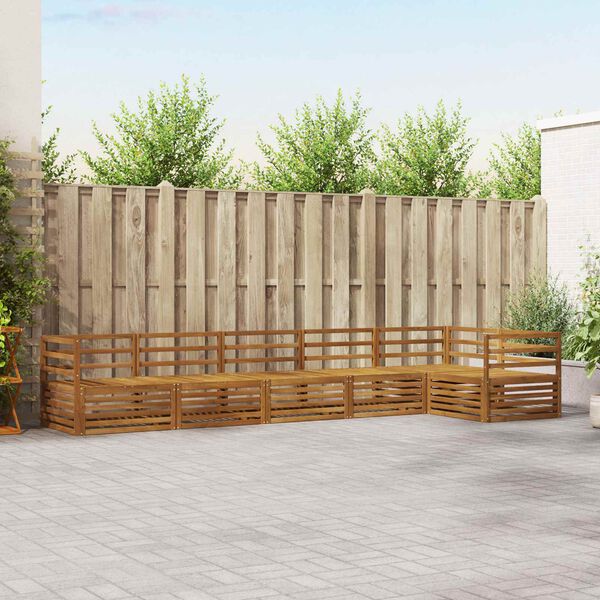 vidaXL Set vanjskih sofa 6 pcs Prirodna Čvrsto drvo akacije