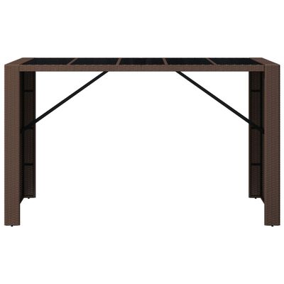 vidaXL Barski stol sa staklenom pločom smeđi 185x80x110 cm poliratan