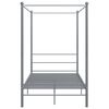 vidaXL Okvir za krevet s nadstrešnicom sivi metalni 120 x 200 cm