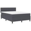 vidaXL LED Box Spring Krevet Tamno siva i bijela 140 x 200 cm