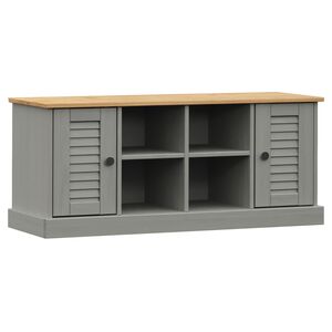 vidaXL Klupa za cipele VIGO siva 106 x 35 x 45 cm od masivne borovine