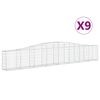 vidaXL Lučne gabionske ko&scaron;are 9 kom 400x30x60/80 cm pocinčano željezo