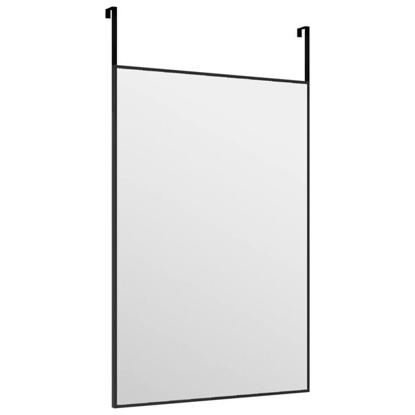 vidaXL Ogledalo za vrata crno 40 x 60 cm od stakla i aluminija