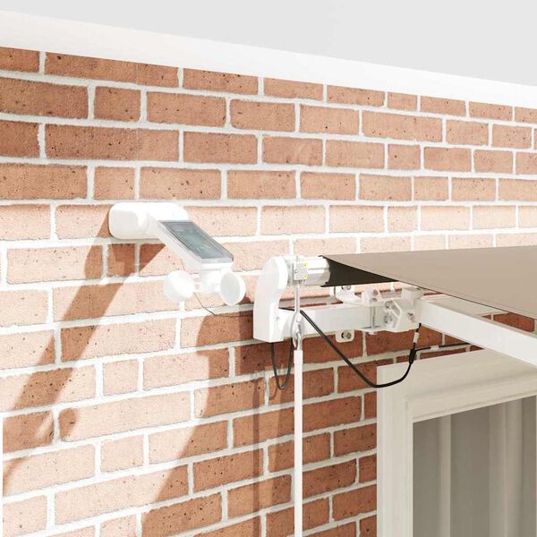 vidaXL Skrovita tenda S LED lampica Bež 300 x 250 cm Poliester i metal