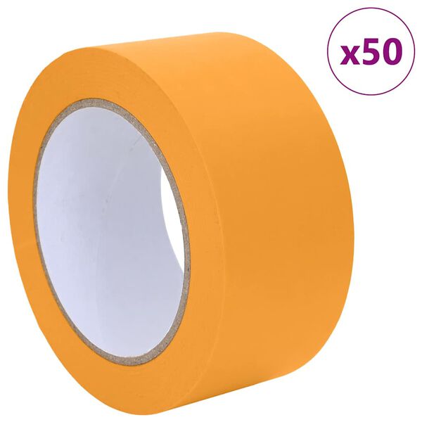 vidaXL Trake za maskiranje slikara 50 pcs Žuta 50mm x 50m Papir