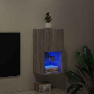 vidaXL TV ormarić s LED svjetlima boja hrasta 30,5x30x60 cm
