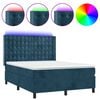 vidaXL Krevet box spring s madracem LED tamnoplavi 140x190 cm bar&scaron;un