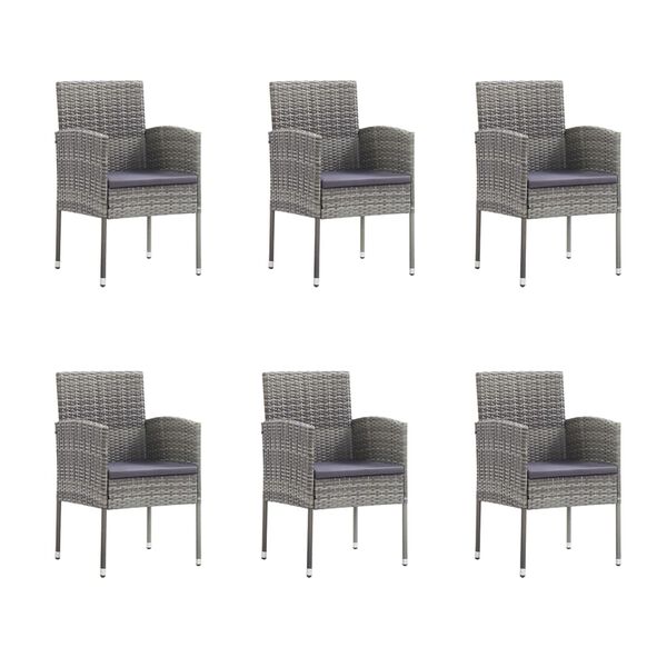 vidaXL 7-dijelni vrtni blagovaonski set s jastucima antracit poliratan