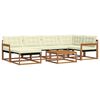 vidaXL Set vanjskih sofa 7 kom. Prirodna i krem Čvrsto drvo akacije