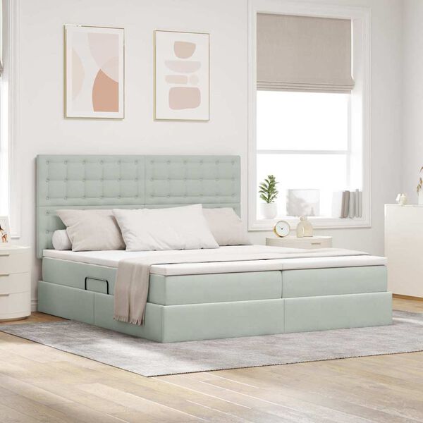 vidaXL Krevet s od storage Svijetlo siva 180 x 200 cm Bar&scaron;un