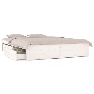 vidaXL Okvir za krevet s ladicama bijeli 120 x 200 cm