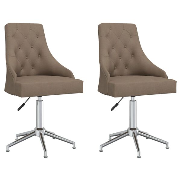 vidaXL Okretne blagovaonske stolice od tkanine 2 kom smeđe-sive