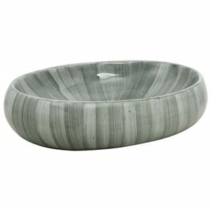 vidaXL Nadgradni umivaonik zeleni ovalni 59 x 40 x 15 cm keramički