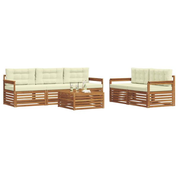 vidaXL Set vanjskih sofa s jastukom 6 pcs Prirodna i krem