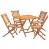 vidaXL 5-dijelni sklopivi vrtni bistro set Prirodna Čvrsto teak drvo