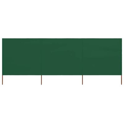 vidaXL Vjetrobran s 3 panela od tkanine 400 x 80 cm zeleni