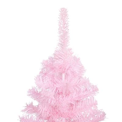 vidaXL Umjetno osvijetljeno božićno drvce sa stalkom rozo 150 cm PVC