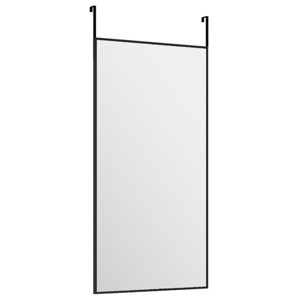 vidaXL Ogledalo za vrata crno 30 x 60 cm od stakla i aluminija