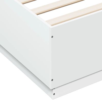 vidaXL Okvir kreveta s LED svjetlima bijeli 150 x 200 cm drveni