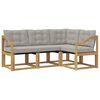 vidaXL Set vanjskih sofa s jastukom 4 pcs Bijela i svjetlosiva