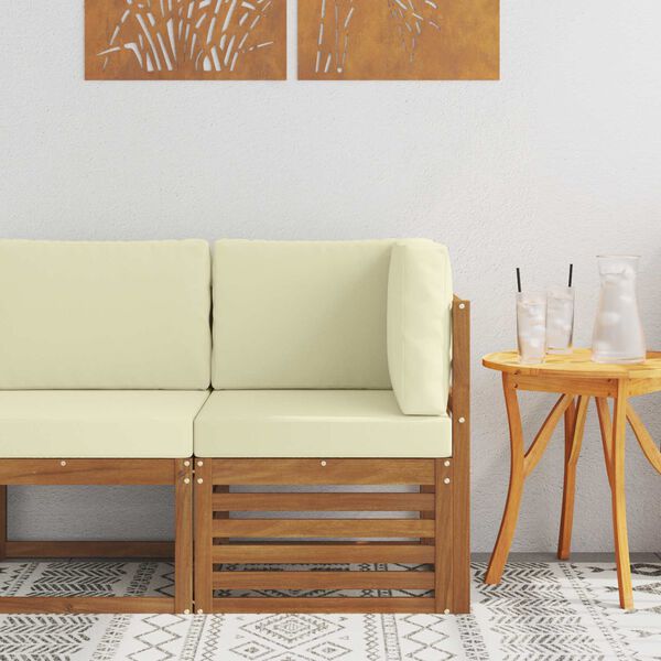 vidaXL Vanjski kutni kauč Čvrsto drvo akacije Prirodna