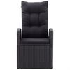vidaXL 5-dijelni vrtni blagovaonski set s jastucima crni