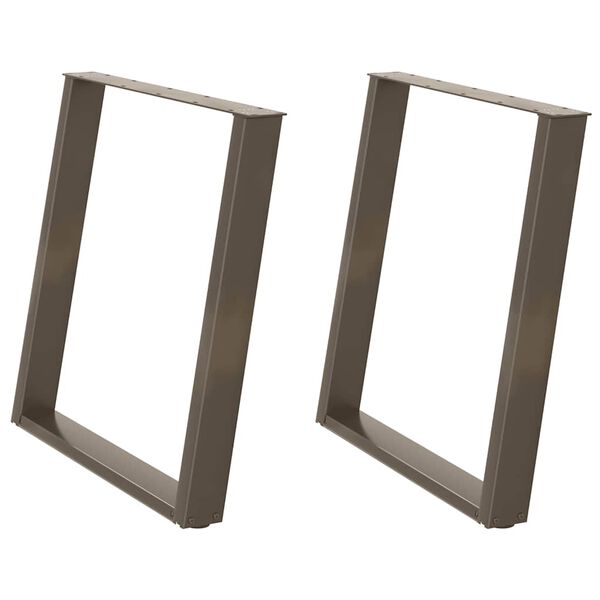 vidaXL Noge za blagovaonski stol U-oblik 2 kom Prirodni čelik 80 x (72-73) cm Čelik
