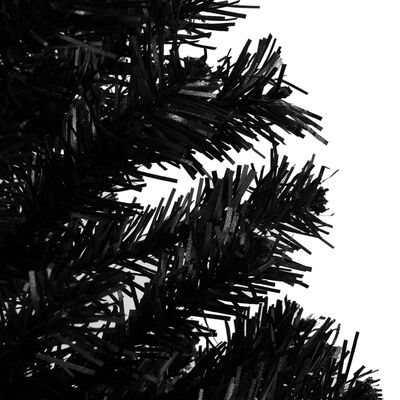 vidaXL Umjetno osvijetljeno božićno drvce sa stalkom crno 120 cm PVC